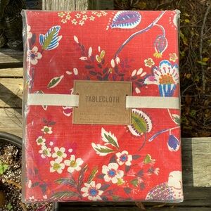 Table Cloth Cotton World Market Red Elephant Size 60” x 90”